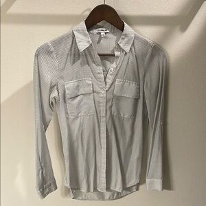 Express Navy Polka Dot Blouse